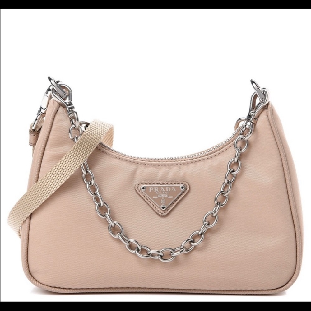 Prada MINI nylon purse color NUDE